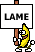 lame sign banana